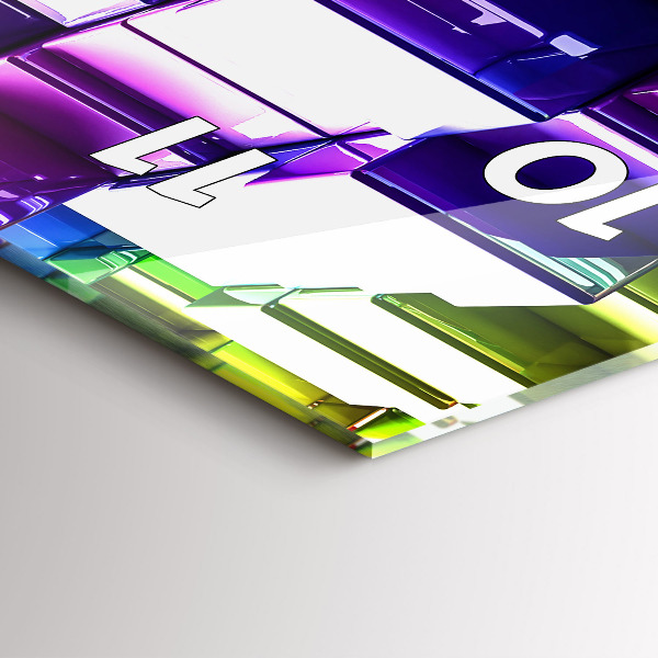 Reloj de vidrio vertical Cubos de colores - espejomat.es