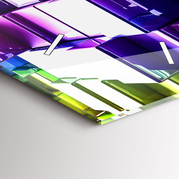 Reloj de vidrio vertical Cubos de colores - espejomat.es