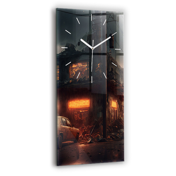 Reloj de cristal vertical Edificio apocalíptico - espejomat.es