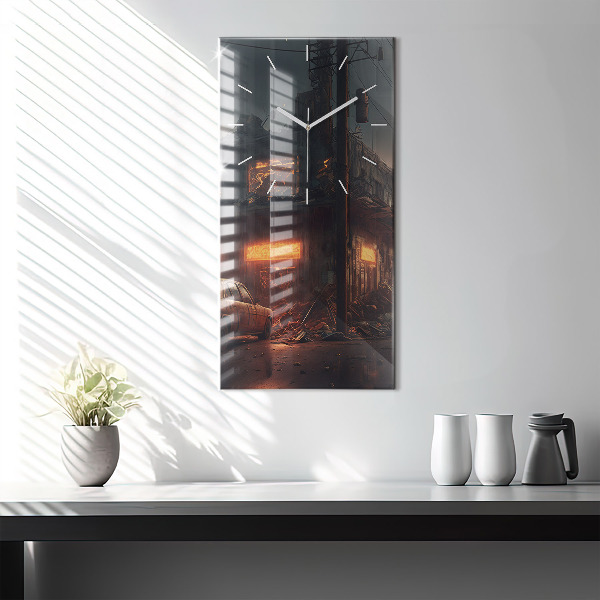 Reloj de cristal vertical Edificio apocalíptico - espejomat.es