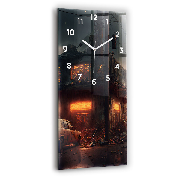 Reloj de cristal vertical Edificio apocalíptico - espejomat.es