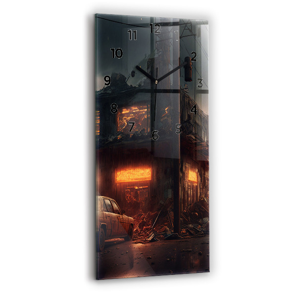 Reloj de cristal vertical Edificio apocalíptico - espejomat.es