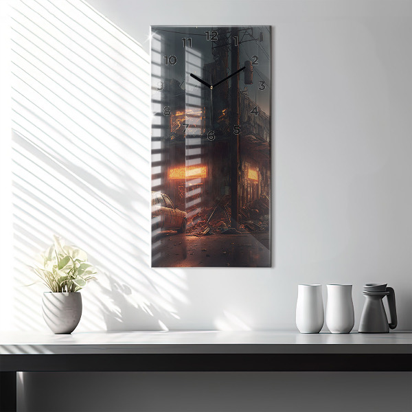 Reloj de cristal vertical Edificio apocalíptico - espejomat.es