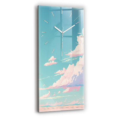 Reloj de vidrio vertical Cielo color pastel - espejomat.es