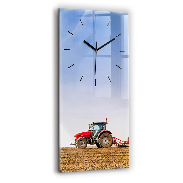 Reloj de vidrio vertical Granjero en tractor - espejomat.es