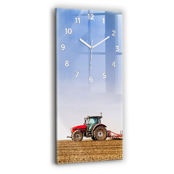 Reloj de vidrio vertical Granjero en tractor - espejomat.es