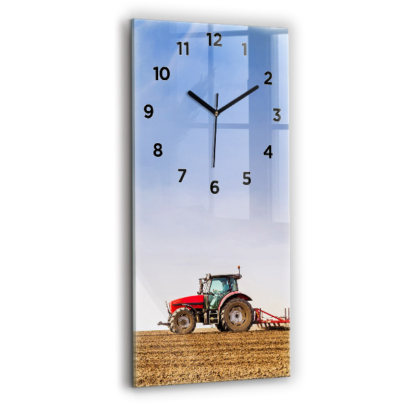 Reloj de vidrio vertical Granjero en tractor - espejomat.es