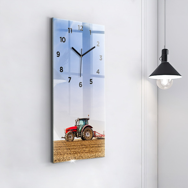 Reloj de vidrio vertical Granjero en tractor - espejomat.es