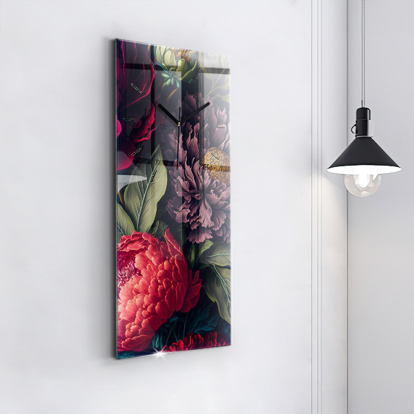 Reloj vertical Ramo de flores vintage - espejomat.es