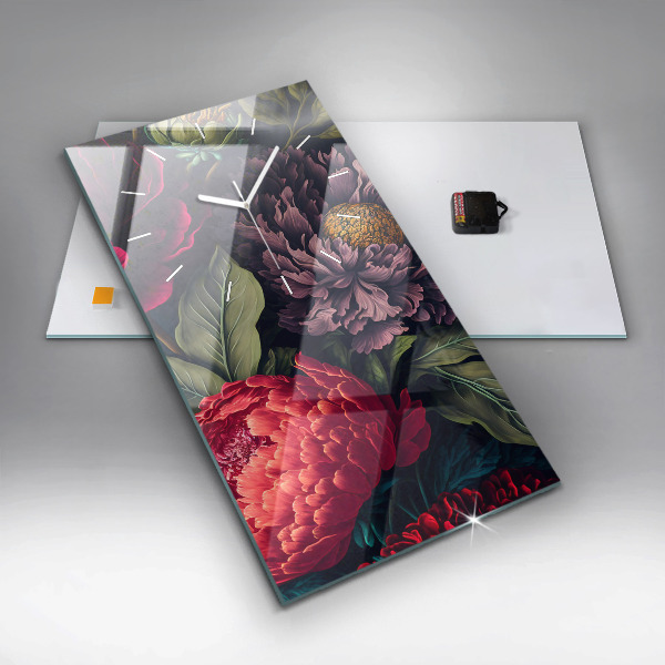 Reloj vertical Ramo de flores vintage - espejomat.es