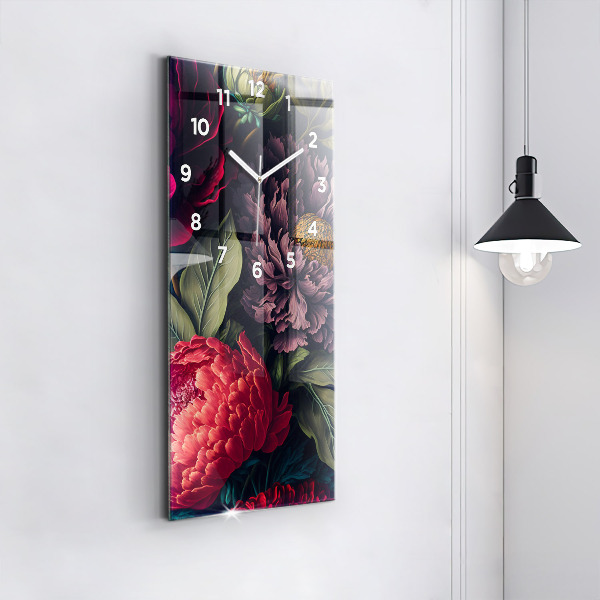 Reloj vertical Ramo de flores vintage - espejomat.es