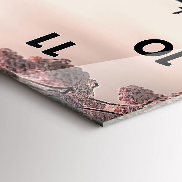 Reloj de cristal vertical Torre asiática Cerezos en flor - espejomat.es