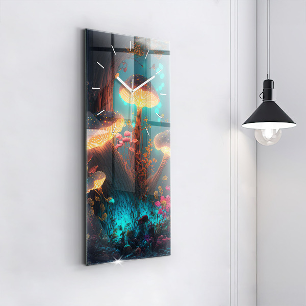 Reloj de cristal vertical Bosque y setas mágicas - espejomat.es