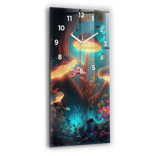 Reloj de cristal vertical Bosque y setas mágicas - espejomat.es