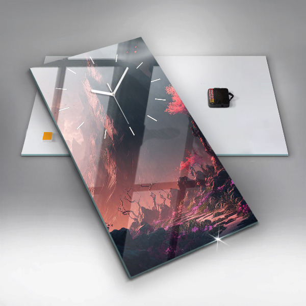 Reloj vertical Bosque mágico y cordillera - espejomat.es