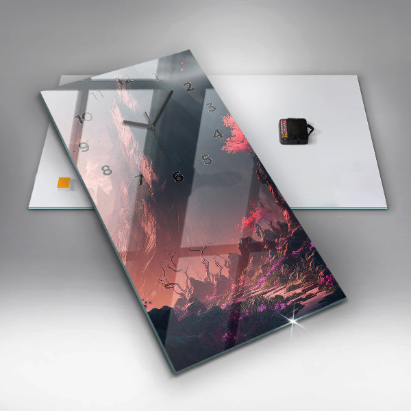 Reloj vertical Bosque mágico y cordillera - espejomat.es