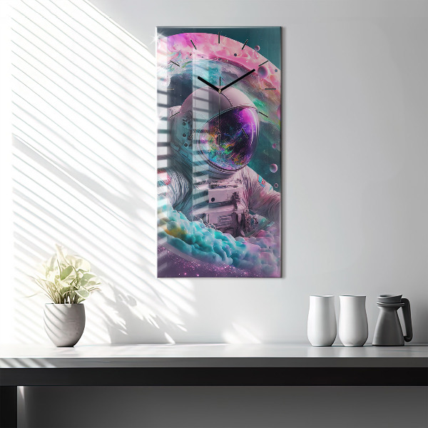 Reloj vertical Cosmonauta nubes de colores - espejomat.es