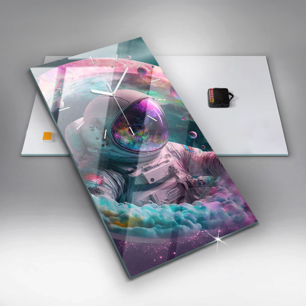 Reloj vertical Cosmonauta nubes de colores - espejomat.es