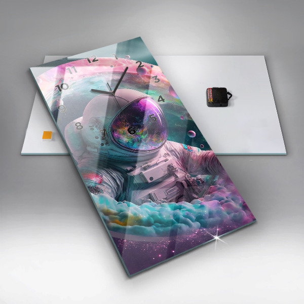 Reloj vertical Cosmonauta nubes de colores - espejomat.es