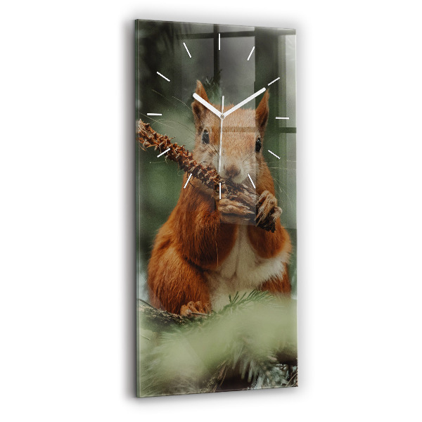 Reloj de cristal vertical Ardilla y fauna salvaje - espejomat.es