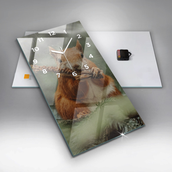 Reloj de cristal vertical Ardilla y fauna salvaje - espejomat.es