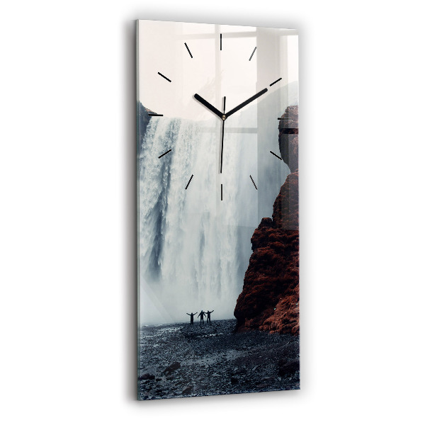 Reloj de vidrio vertical Cascada Paisaje de Islandia - espejomat.es