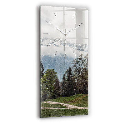Reloj de vidrio vertical Vista de montaña - espejomat.es