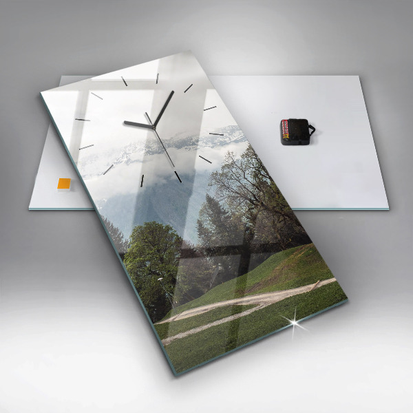 Reloj de vidrio vertical Vista de montaña - espejomat.es