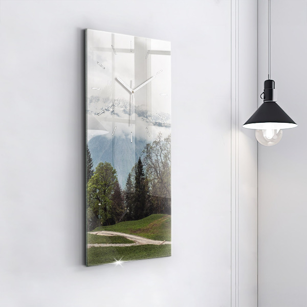 Reloj de vidrio vertical Vista de montaña - espejomat.es