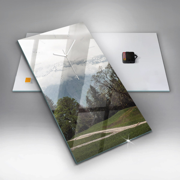 Reloj de vidrio vertical Vista de montaña - espejomat.es