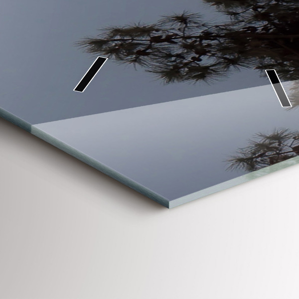 Reloj de cristal vertical Media luna y árboles - espejomat.es