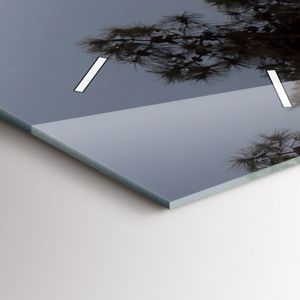 Reloj de cristal vertical Media luna y árboles - espejomat.es