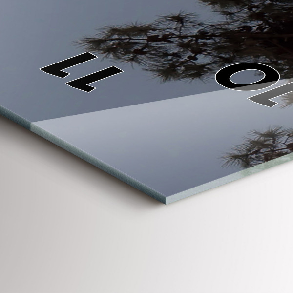 Reloj de cristal vertical Media luna y árboles - espejomat.es