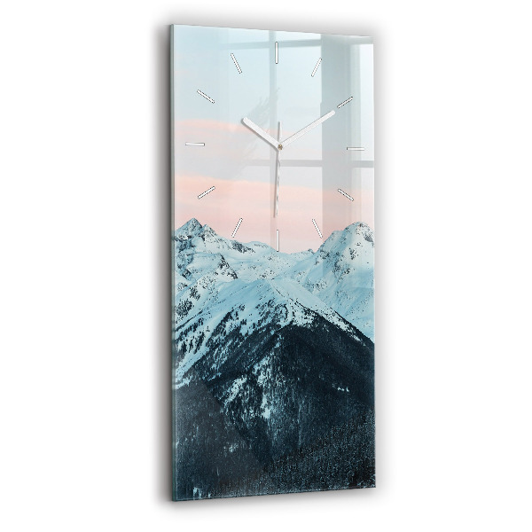 Reloj de cristal vertical Sierra en invierno - espejomat.es