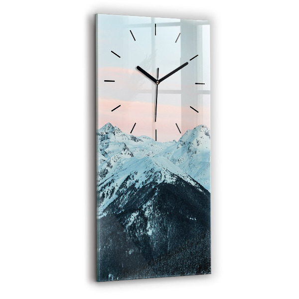 Reloj de cristal vertical Sierra en invierno - espejomat.es