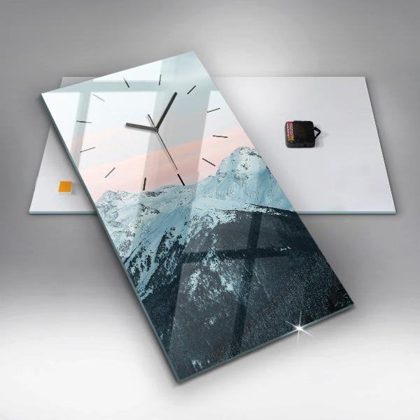 Reloj de cristal vertical Sierra en invierno - espejomat.es