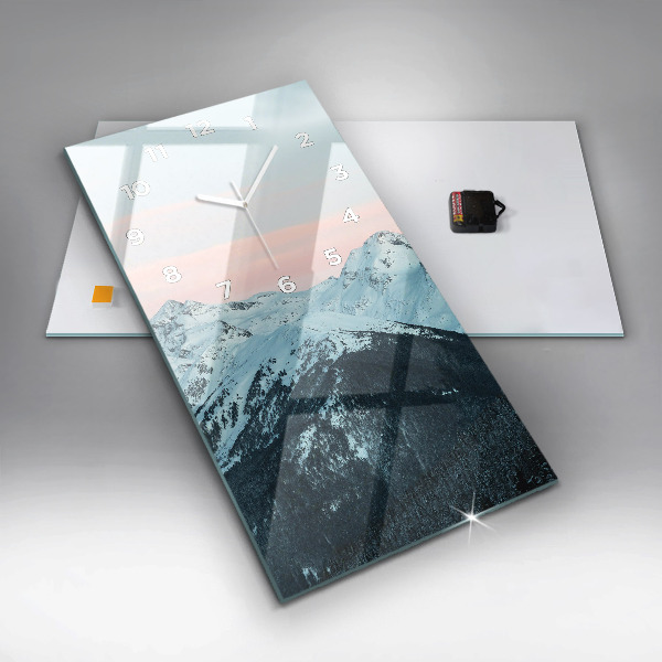 Reloj de cristal vertical Sierra en invierno - espejomat.es