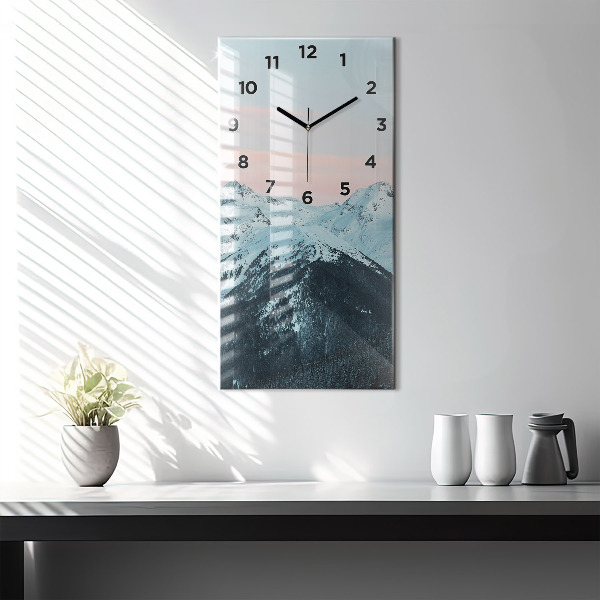 Reloj de cristal vertical Sierra en invierno - espejomat.es