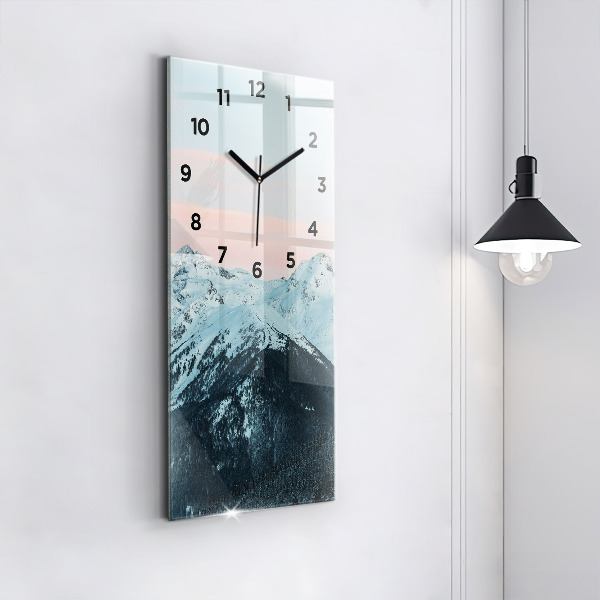 Reloj de cristal vertical Sierra en invierno - espejomat.es