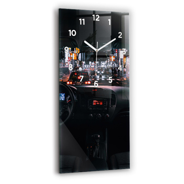 Reloj de cristal vertical Coche en Tokio - espejomat.es