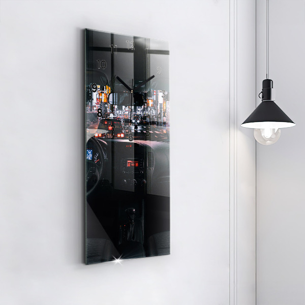 Reloj de cristal vertical Coche en Tokio - espejomat.es