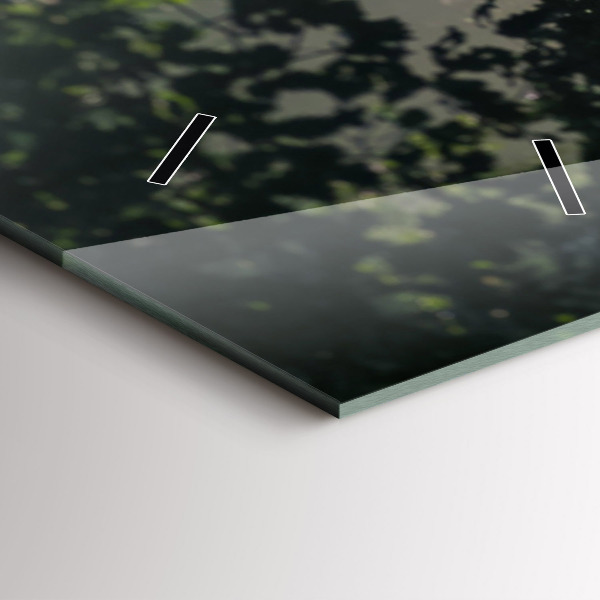 Reloj de vidrio vertical Carretera forestal y rayas de sol - espejomat.es