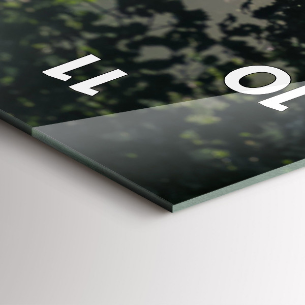 Reloj de vidrio vertical Carretera forestal y rayas de sol - espejomat.es