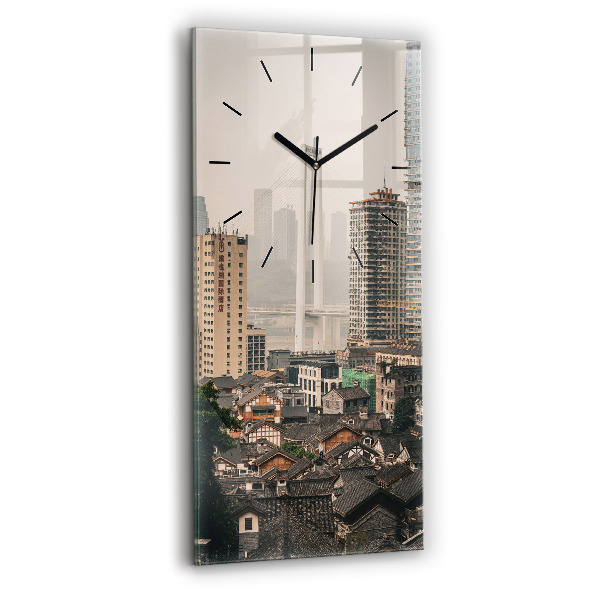 Reloj de cristal vertical Casco antiguo de Chongqing - espejomat.es