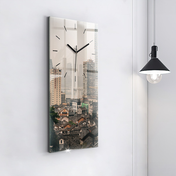 Reloj de cristal vertical Casco antiguo de Chongqing - espejomat.es