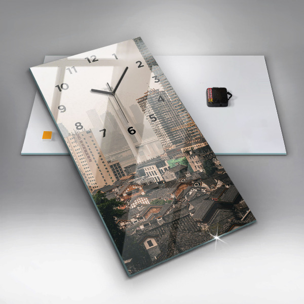 Reloj de cristal vertical Casco antiguo de Chongqing - espejomat.es