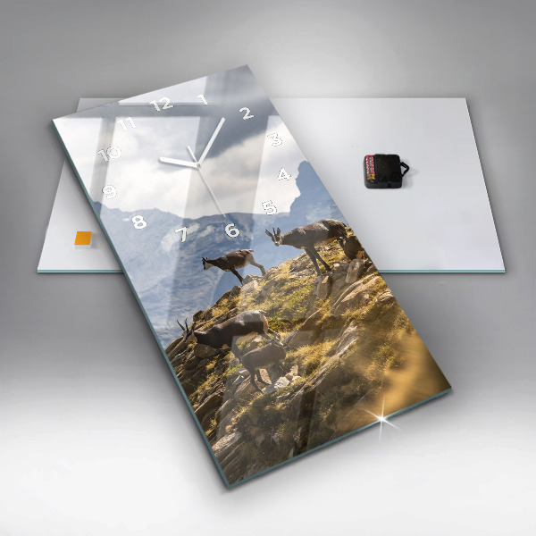 Reloj de vidrio vertical Cabra en el Valle de Aosta - espejomat.es