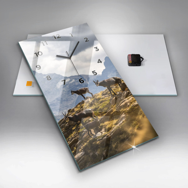 Reloj de vidrio vertical Cabra en el Valle de Aosta - espejomat.es