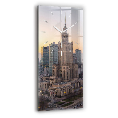 Reloj de cristal vertical Panorama de Varsovia - espejomat.es