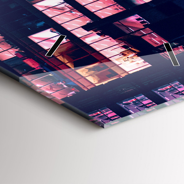 Reloj vertical Varsovia de noche - espejomat.es